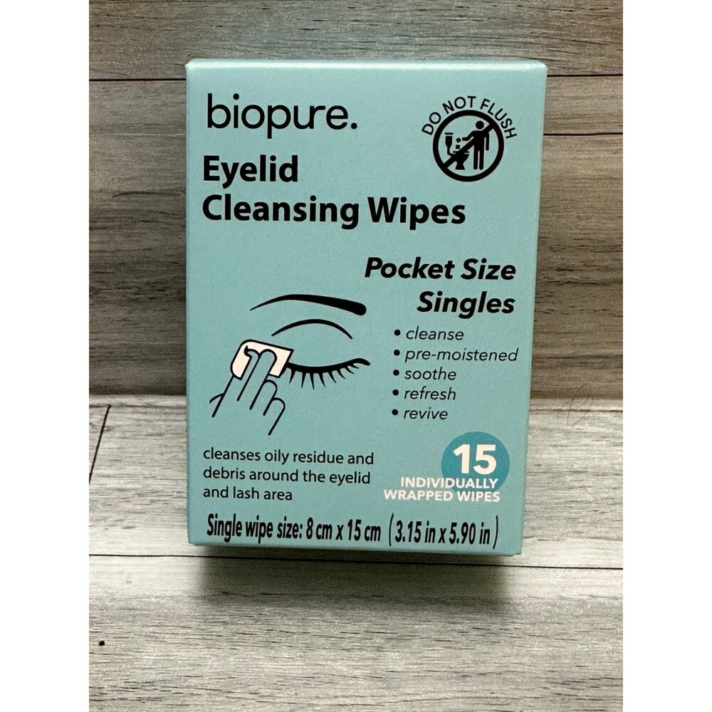 Eyelid Cleansing Wipes Blue Pocket Singles, 15 Count